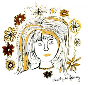 Goddess with flowers 500x467